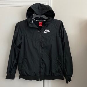 Nike Windbreaker Women's Black Full Zip Activewear Outerwear XL